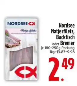 Edeka Nordsee Matjesfilets, Backfisch Bremer Angebot