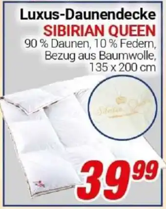 CENTERSHOP Luxus-Daunendecke SIBIRIAN QUEEN Angebot