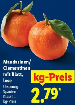 Lidl Mandarinen/ Clementinen mit Blatt, lose Angebot