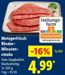 Lidl Metzgerfrisch Rinder Minutensteaks Angebot