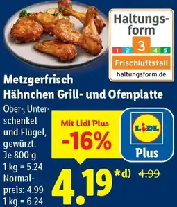 Lidl Metzgerfrisch Hähnchen Grill- und Ofenplatte Angebot