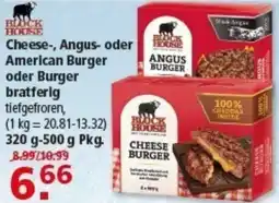 Multi Markt BLOCK HOUSE Cheese-, Angus- oder American Burger bratferig Angebot