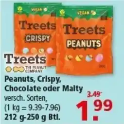 Multi Markt Treets Peanuts, Crispy, Chocolate oder Malty Angebot