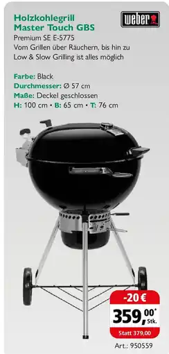 Holz Possling weber Holzkohlegrill Master Touch GBS Premium SE E-5775 Angebot