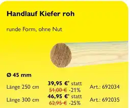 Holz Possling Handlauf Kiefer roh Angebot