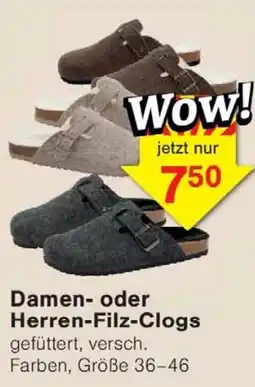 Wiglo Wunderland Damen- oder Herren-Filz-Clogs Angebot