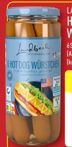 Aldi Nord Landbeck Hot Dog Würstchen Angebot