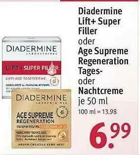 Rossmann Diadermine Lift + Super Filler Oder Age Supreme Regeneration Tages Oder Nachtcreme Angebot