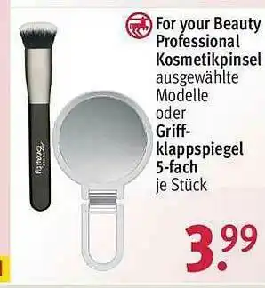 Rossmann For Your Beauty Professional Kosmetikpinsel Oder Griff Klappspiegel 5-fach Angebot