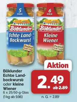 Famila Nord West Böklunder Echte Land- bockwurst oder kleine Wiener Angebot