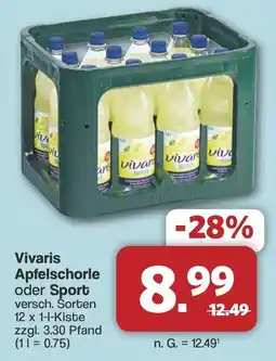 Famila Nord West Vivaris Apfelschorle oder Sport Angebot