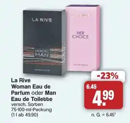 Famila Nord West La Rive Woman Eau de Parfum oder Man Eau de Toilette Angebot