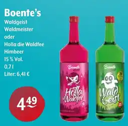 Getränke Hoffmann Boente's Waldgeist Waldmeister oder Holla die Waldfee Himbeer Angebot