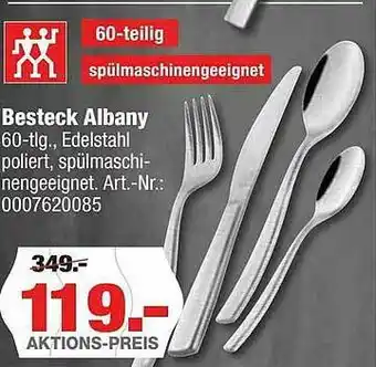 Opti Wohnwelt Zwilling Besteck Albany Angebot