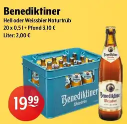 Getränke Hoffmann Benediktiner Hell oder Weissbier Naturtrüb Angebot