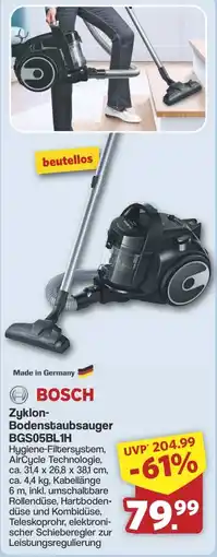 Famila Nord West BOSCH Zyklon- Bodenstaubsauger BGS05BL1H Angebot