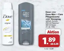 Famila Nord West Dove oder Dove Men + Care Pflegedusche oder Deospray Angebot