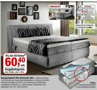 Opti Wohnwelt Boxspringbett Vito Diamanti 300 Angebot