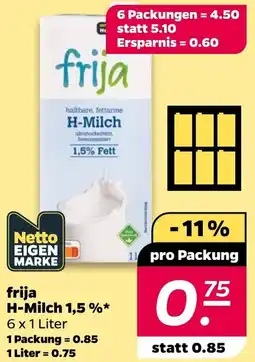 NETTO frija H-Milch 1,5 % Angebot