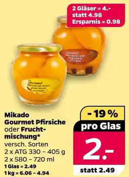 NETTO Mikado Gourmet Pfirsiche oder Fruchtmischung Angebot
