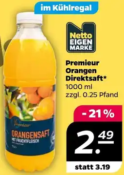 NETTO Premieur Orangen Direktsaft Angebot