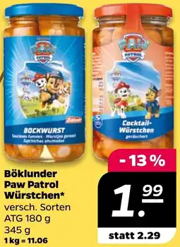 NETTO Böklunder Paw Patrol Würstchen Angebot