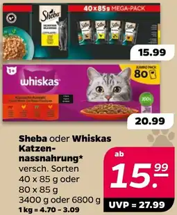 NETTO Sheba oder Whiskas Katzennassnahrung Angebot