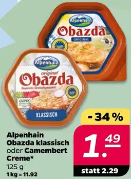 NETTO Alpenhain Obazda klassisch oder Camembert Creme Angebot
