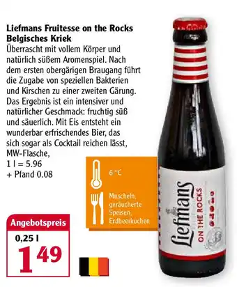 Globus Liefmans Fruitesse on the Rocks Belgisches Kriek 0,25L Angebot