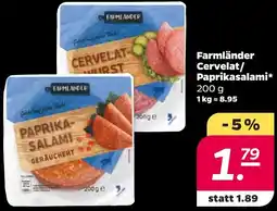 NETTO Farmländer Cervelat/ Paprikasalami Angebot