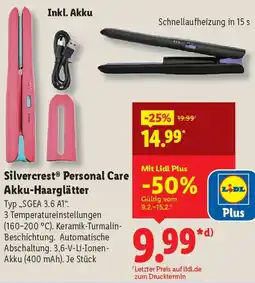 Lidl Silvercrest Personal Care Akku-Haarglätter Angebot