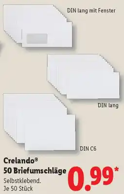 Lidl Crelando 50 Briefumschläge Angebot