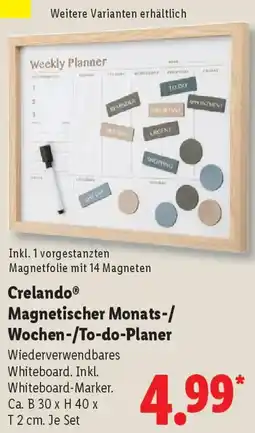 Lidl Crelando Magnetischer Monats-/ Wochen-/To-do-Planer Angebot