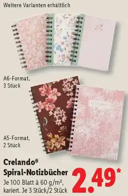 Lidl Crelando Spiral-Notizbücher Angebot