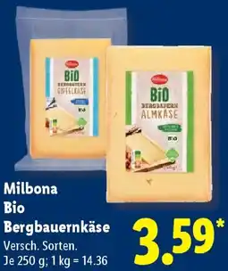 Lidl Milbona Bio Bergbauernkäse Angebot