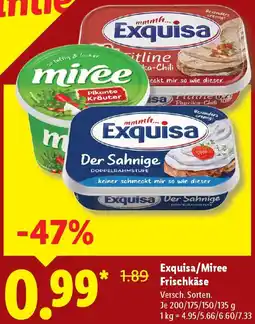 Lidl Exquisa/Miree Frischkäse Angebot