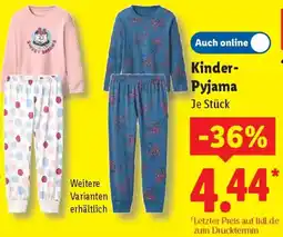 Lidl Kinder Pyjama Angebot