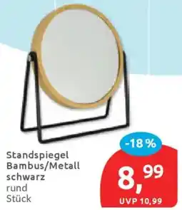 Budni Standspiegel Bambus/Metall schwarz Angebot