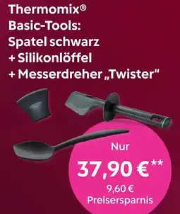 Vorwerk Thermomix Basic-Tools: Spatel schwarz + Silikonlöffel + Messerdreher,,Twister" Angebot