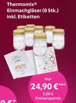 Vorwerk Thermomix Einmachgläser (8 Stk.) inkl. Etiketten Angebot