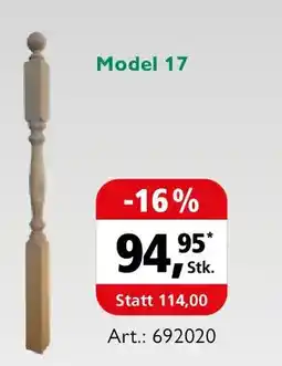 Holz Possling Treppensäule Kiefer roh Maße: 80 x 80 x 1250 mm Model 17 Angebot