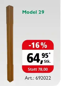 Holz Possling Treppensäule Kiefer roh Maße: 80 x 80 x 1250 mm Model 29 Angebot