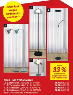 toom Baumarkt Tisch- und Stehleuchten Angebot