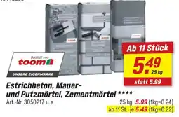 toom Baumarkt Estrichbeton, Mauer- und Putzmörtel, Zementmörtel Angebot