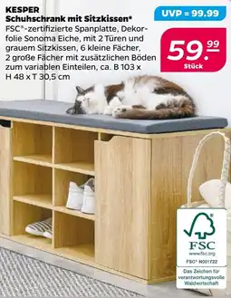 NETTO KESPER Schuhschrank mit Sitzkissen Angebot