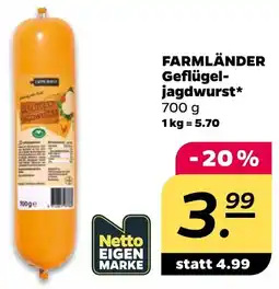 NETTO FARMLÄNDER Geflügel jagdwurst Angebot