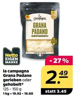 NETTO la campagna Grana Padano gerieben oder gehobelt Angebot