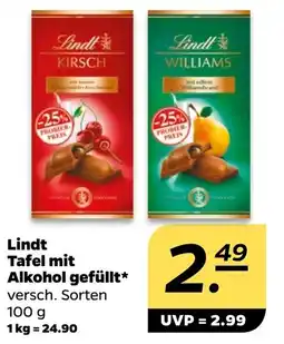 NETTO Lindt Tafel mit Alkohol gefüllt Angebot