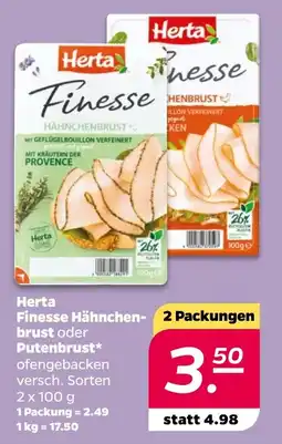 NETTO Herta Finesse Hähnchenbrust oder Putenbrust Angebot