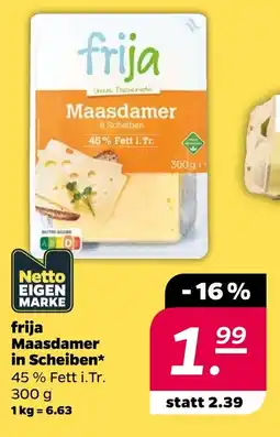 NETTO frija Maasdamer 8 Scheiben Angebot